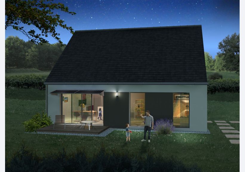 Image du modèle de maison opt 90 ardoise 45° HD