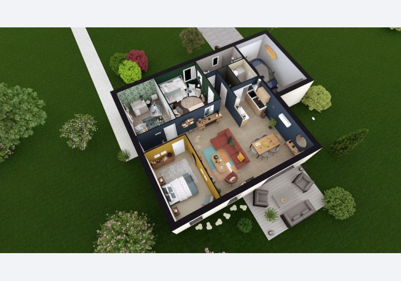 Image du modèle de maison MB OPTIMA 90 Vue intérieure RDC FULL HD