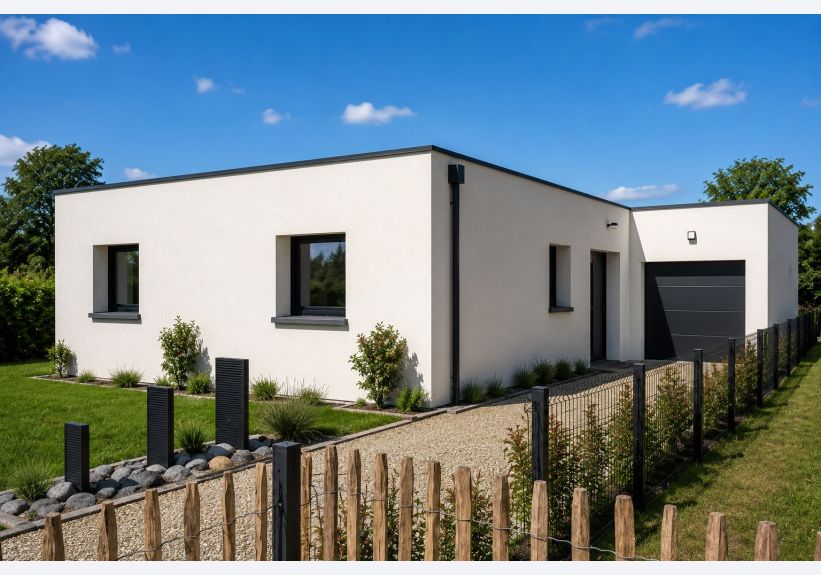 Image du modèle de maison GIRELLE 95m² TOIT TERRASSE + GGE BAC_Jour