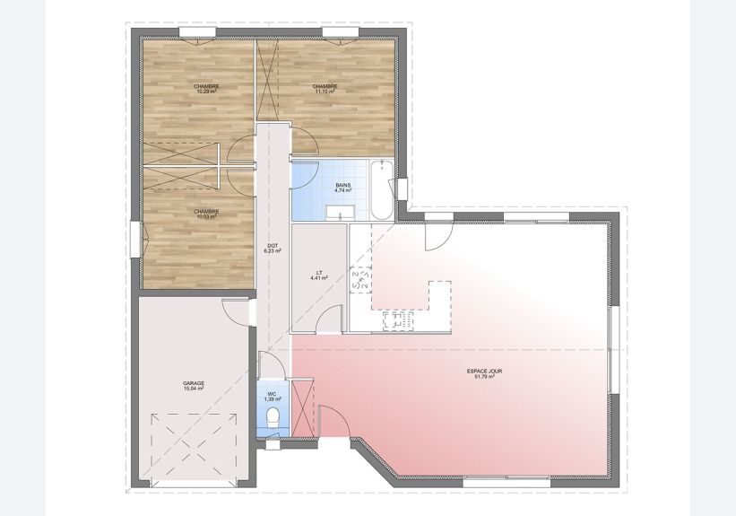 Image du modèle de maison PLAN RDC 99-sans cotes