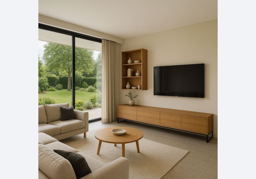 Image du modèle de maison Salon contemporain lumineux avec vue jardin