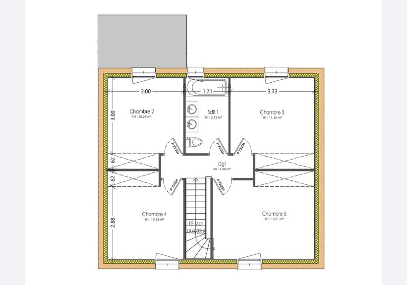 Image du modèle de maison PLAN ETAGE-sans cotes