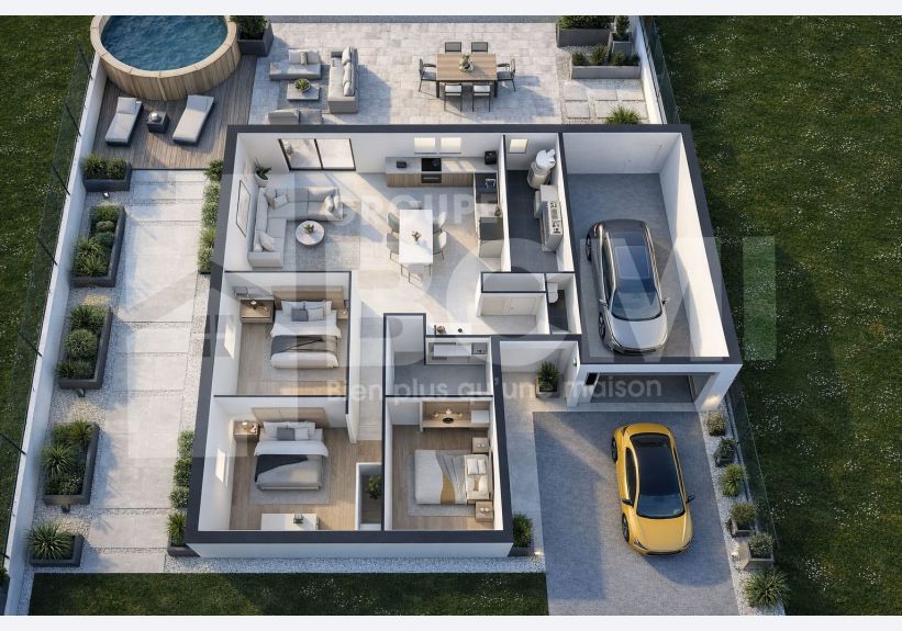 Image du modèle de maison plan 3d ambre