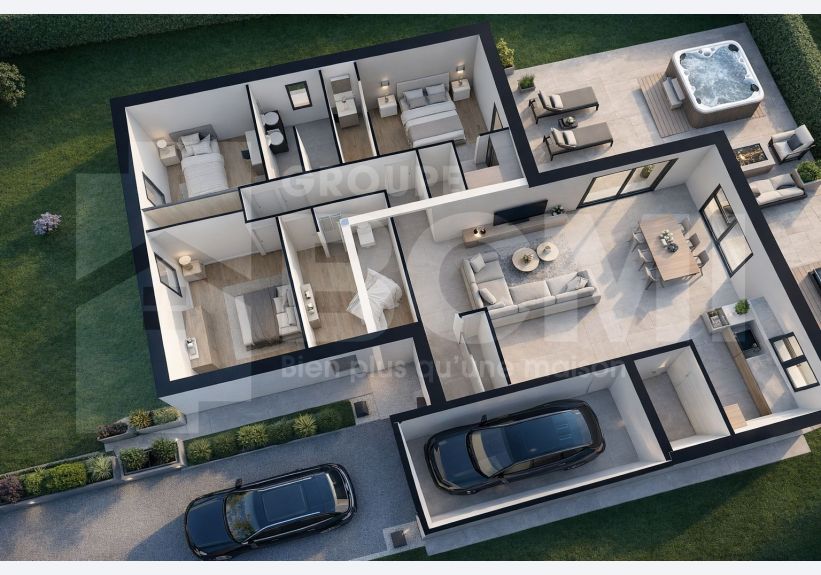 Image du modèle de maison plan 3d saphir contemporaine