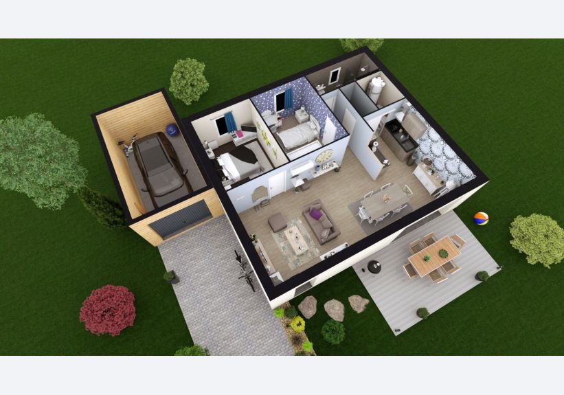 Image du modèle de maison MB OPTIMA 70 Vue intérieure RDC FULL HD