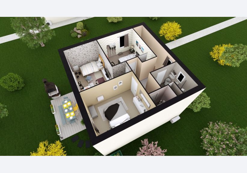 Image du modèle de maison MB OPTIMA 90 R+1 Vue intérieure ETAGE FULL HD