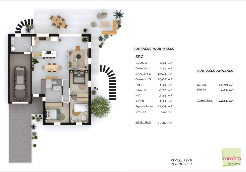Image du modèle de maison PPG.SL 98:3 + PPG.NL 98:3 - 32309 ALBERT