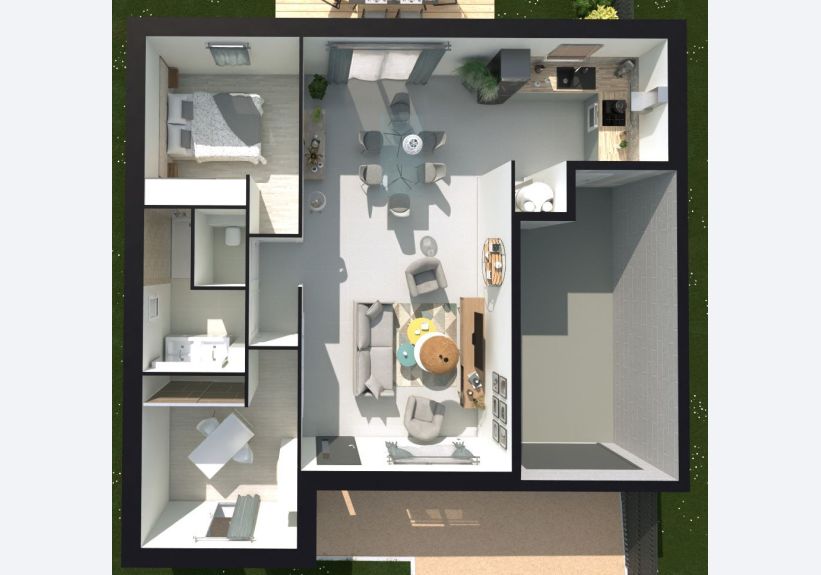 Image du modèle de maison Vue de dessus 3d
