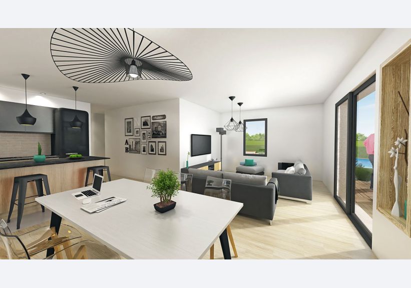Image du modèle de maison Pièce de vie Frêne