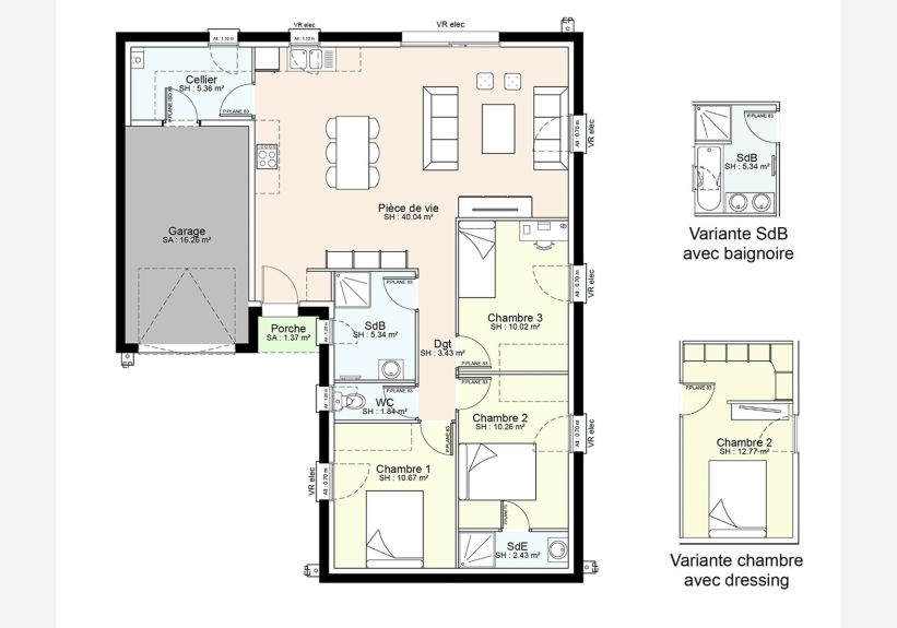 Image du modèle de maison YSA03-PLAN-RDC-SANS COTES