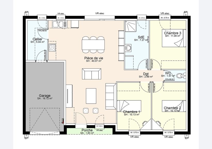 Image du modèle de maison YPE02-PLAN-RDC-SANS COTES