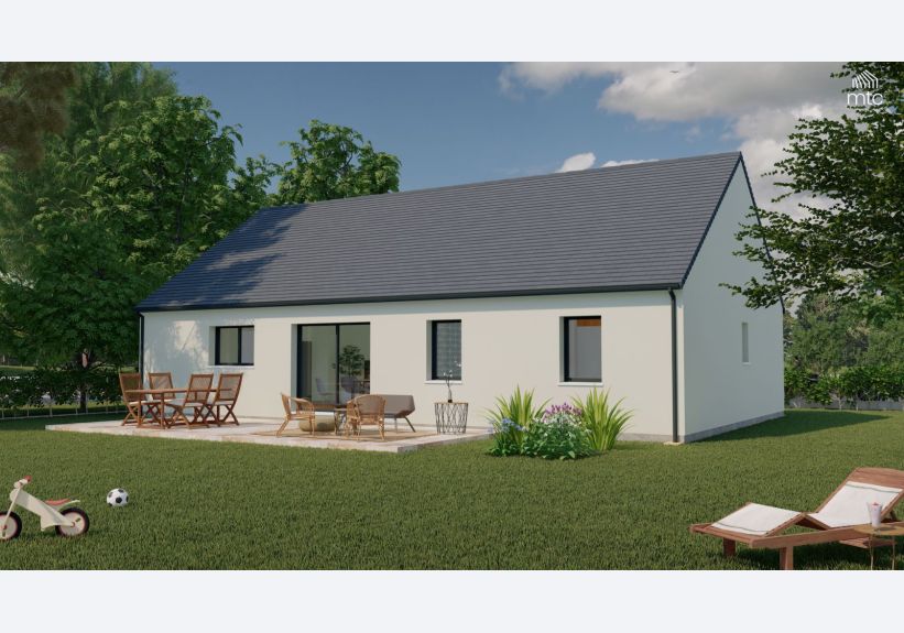 Image du modèle de maison vue jardin logo BARANGER