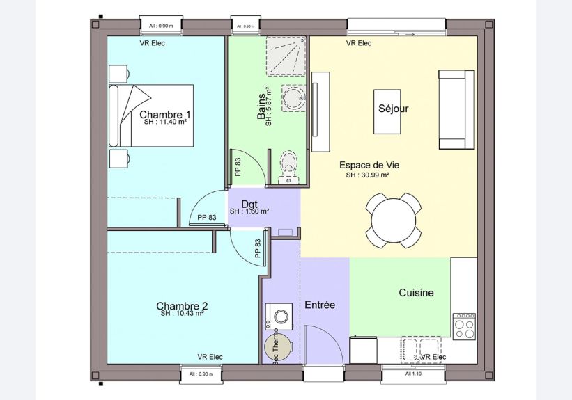 Image du modèle de maison DUO RDC sans cotes