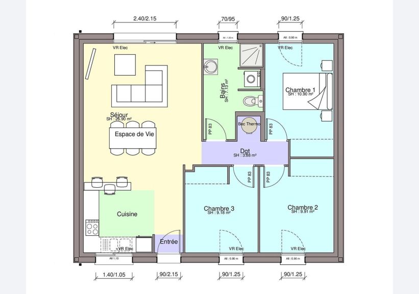 Image du modèle de maison Plan Intérieur REVEA ONE-sans cotes