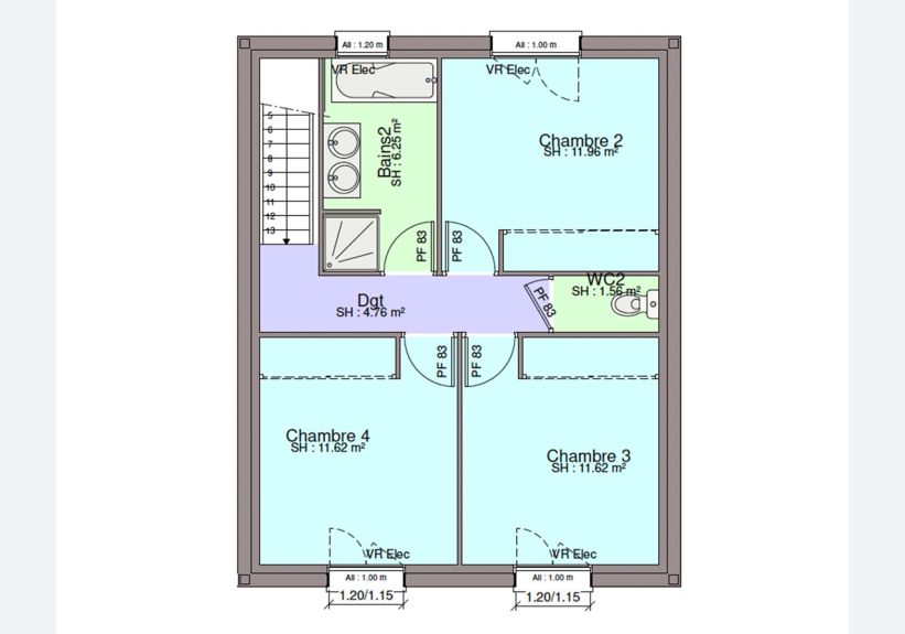 Image du modèle de maison PLAN ETAGE-sans cotes