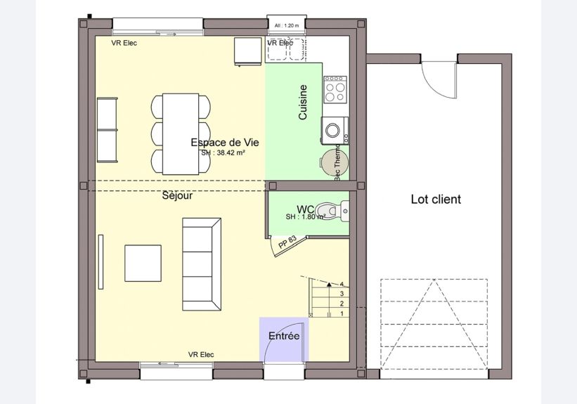 Image du modèle de maison EMERAUDE RDC sans cotes