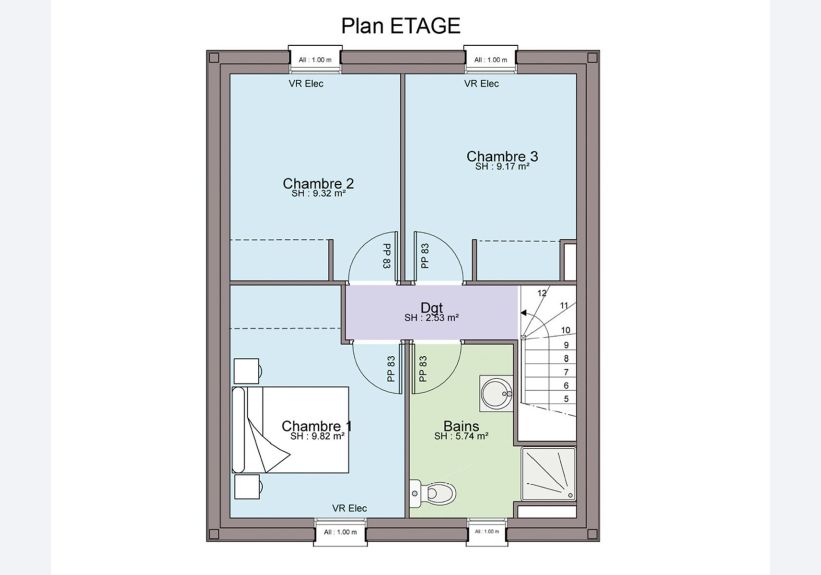 Image du modèle de maison EMERAUDE ETAGE sans cotes
