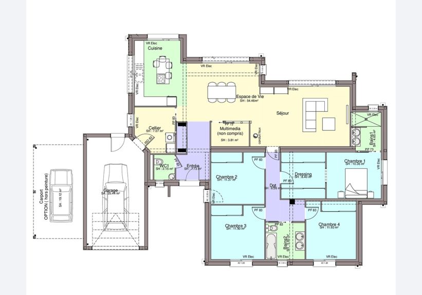 Image du modèle de maison PLAN RDC-sans cotes