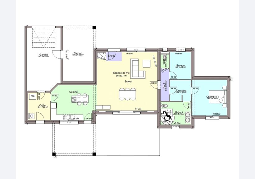 Image du modèle de maison PLAN RDC-sans cotes