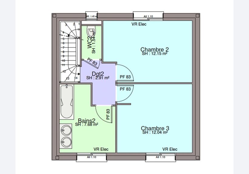 Image du modèle de maison PLAN ETAGE-sans cotes