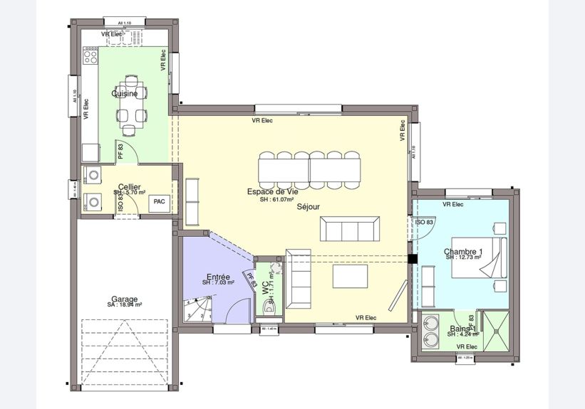 Image du modèle de maison PLAN RDC-sans cotes