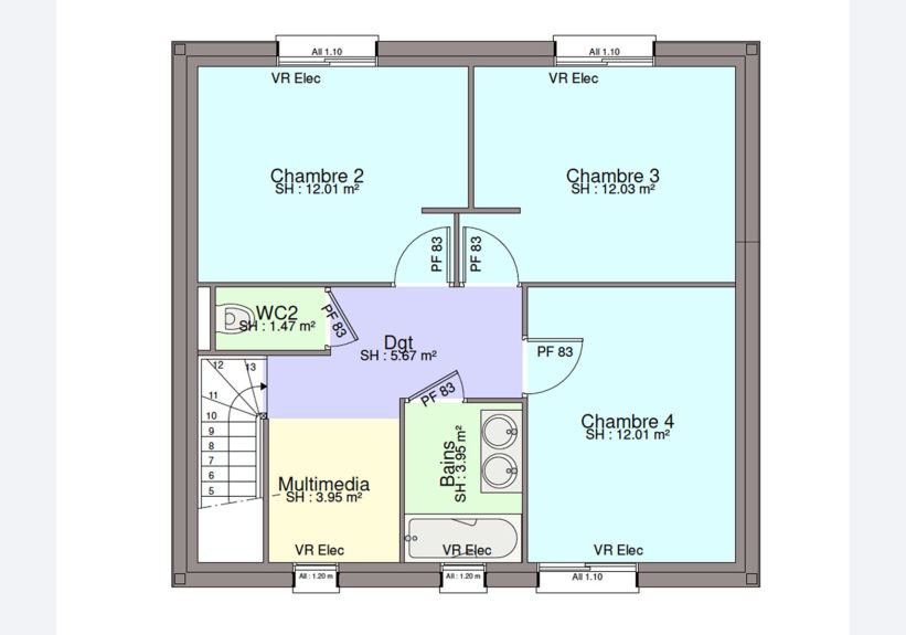 Image du modèle de maison PLAN ETAGE-sans cotes