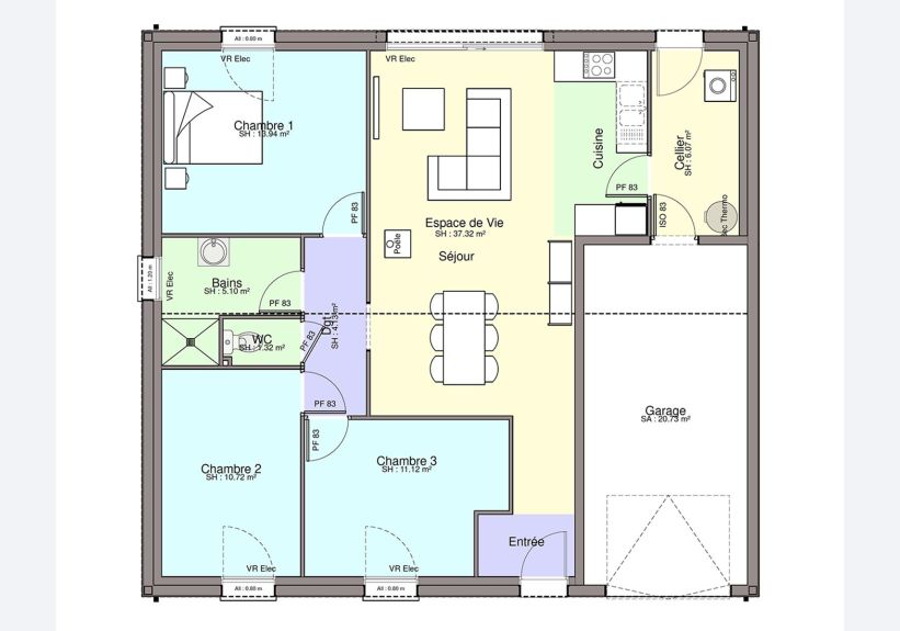 Image du modèle de maison PLAN RDC-sans cotes