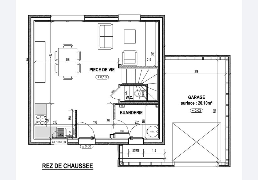 Image du modèle de maison PLAN RDC - sans cotes
