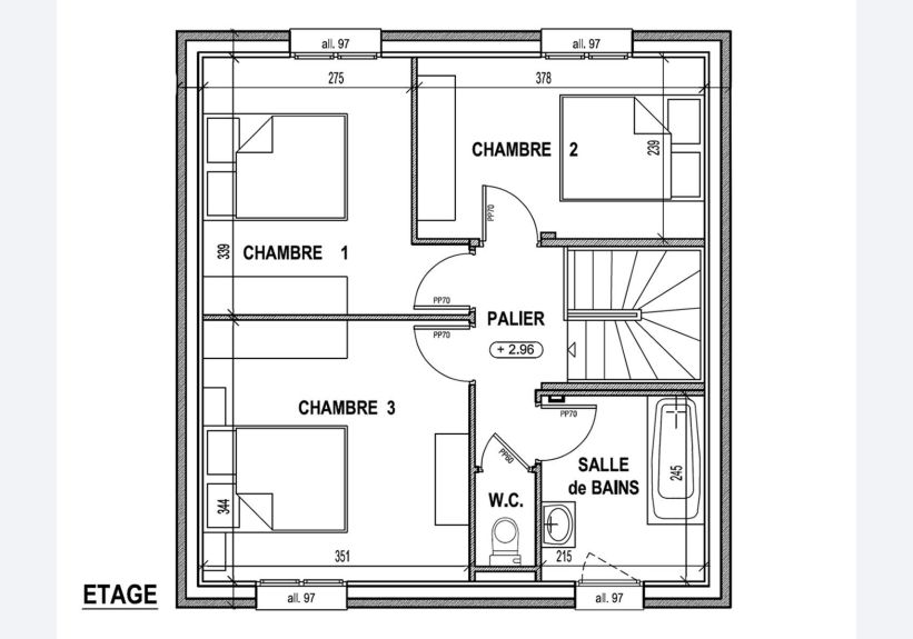 Image du modèle de maison PLAN ETAGE - sans cotes