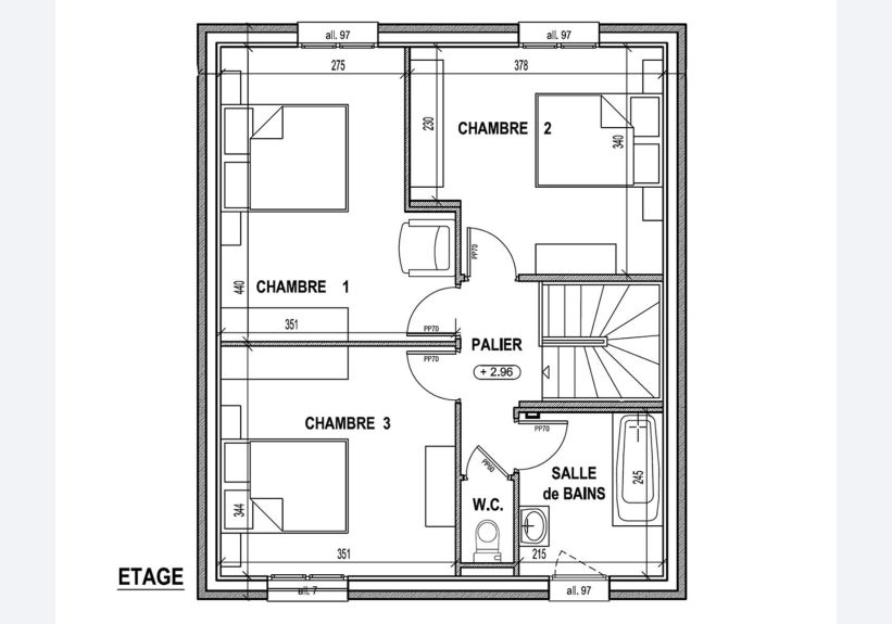 Image du modèle de maison PLAN ETAGE - sans cotes