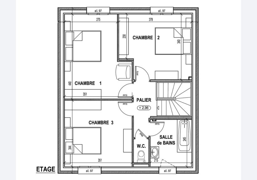 Image du modèle de maison PLAN ETAGE - sans cotes