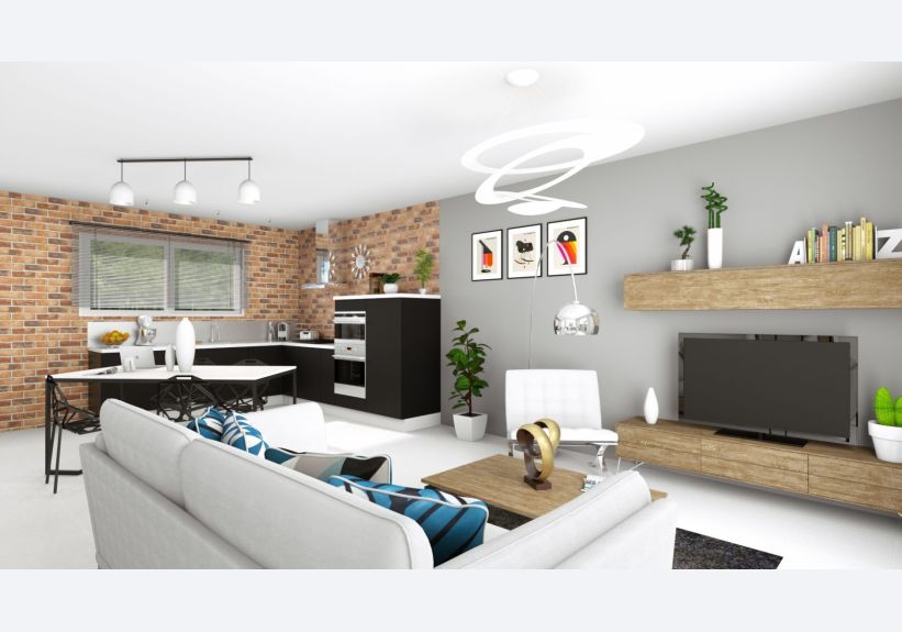 Image du modèle de maison REALIA_3CH SG VUE INTR SEJOUR