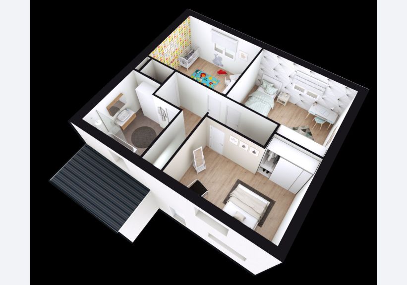 Image du modèle de maison ROSALIA_4CH+ AG_AXO R+1