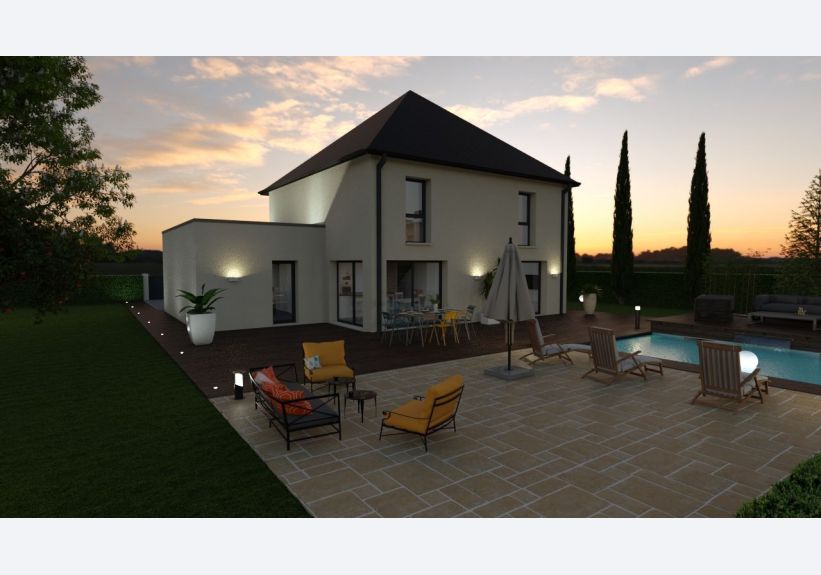 Image du modèle de maison vue de nuit