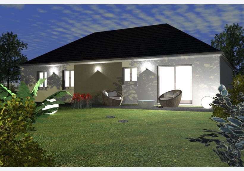 Image du modèle de maison Es'tivale 105 - vue arrière nuit