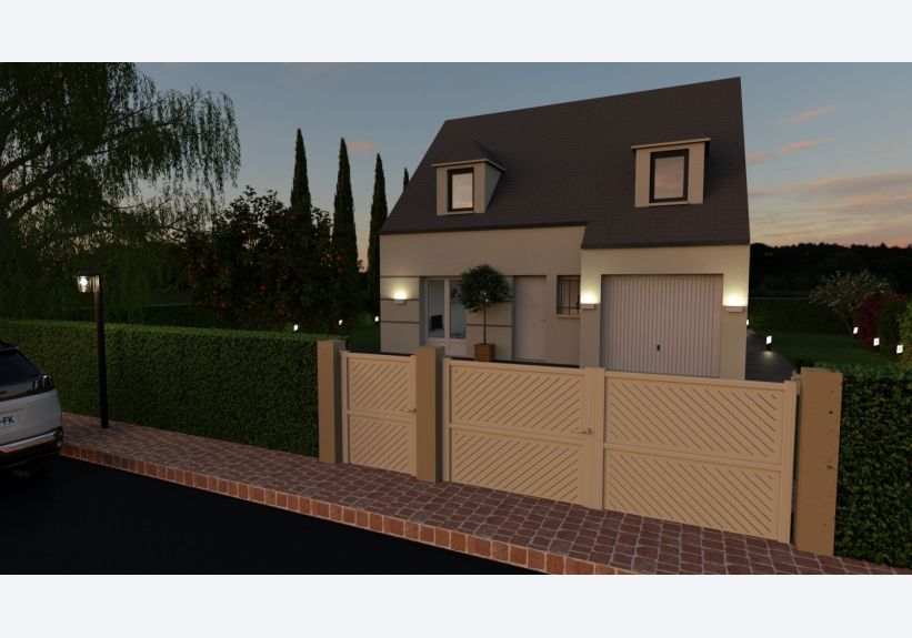 Image du modèle de maison vue de nuit