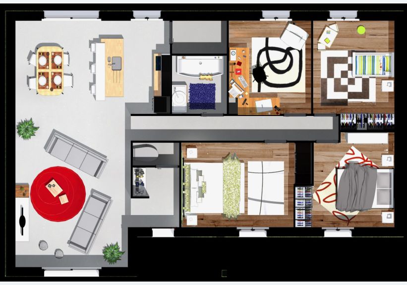 Image du modèle de maison Es'stivale 105 - plan aménagé