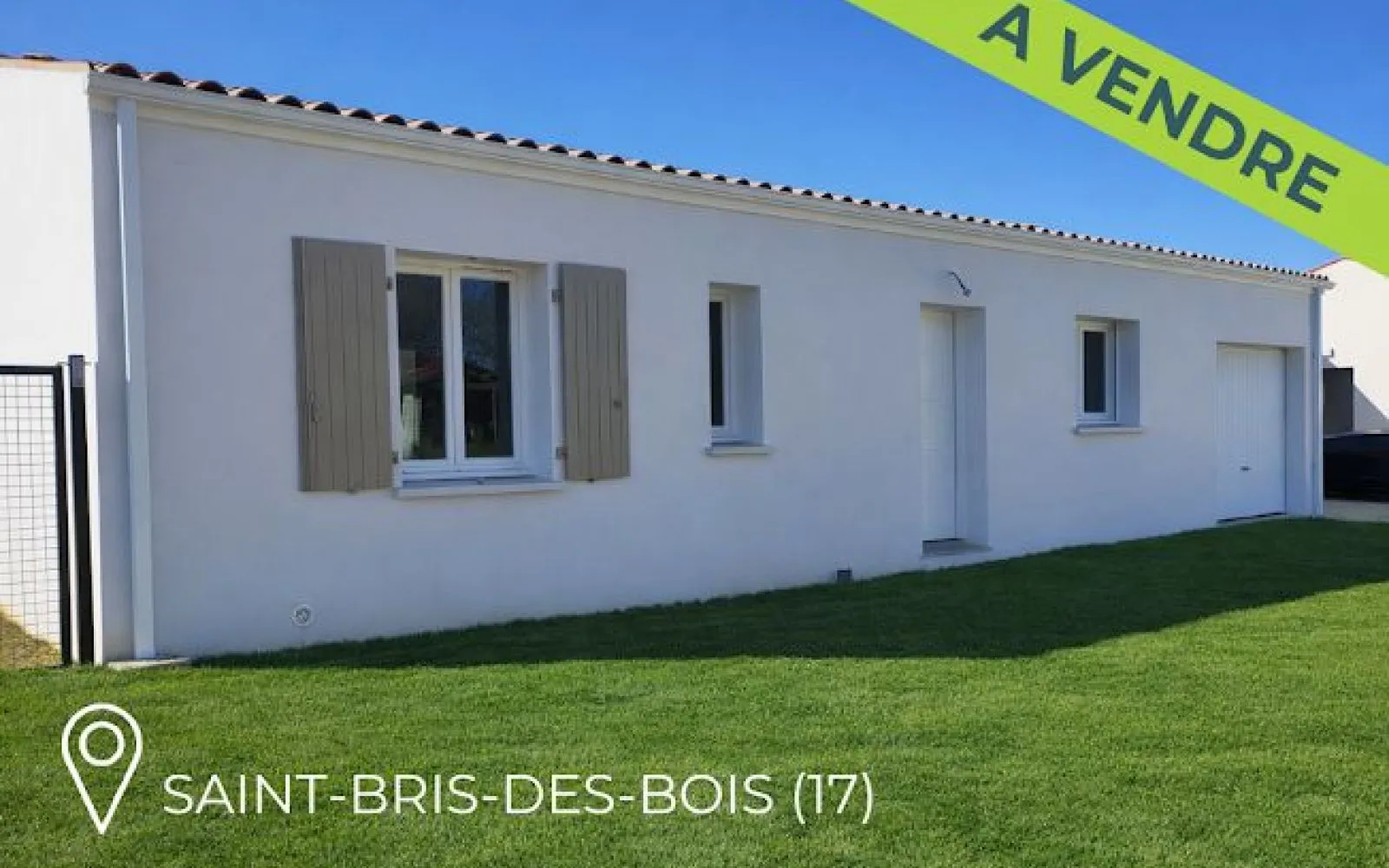 À VENDRE – Maison de plain-pied neuve à Saint Bris des bois, conforme RE 2020 – Disponible immédiatement à Saint-Bris-des-Bois — photo 1