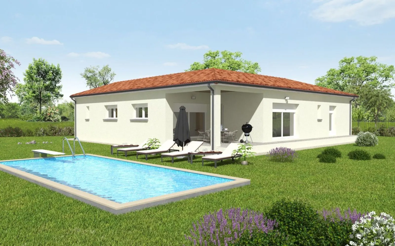 Projet de construction d'une maison Lyre de 118 m² avec terrasse couverte à PUJAUDRAN (32) au prix de 361000€. à Pujaudran — photo 3