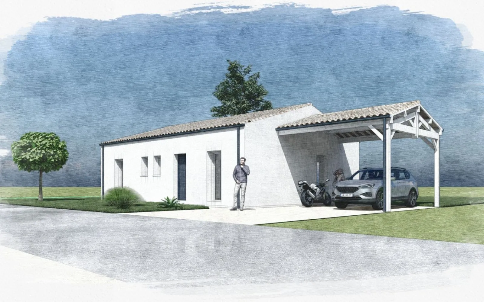 Projet de construction d'une maison 70 m² avec terrain à SAINT-SIMON-DE-PELLOUAILLE (17) à Saint-Simon-de-Pellouaille — photo 1
