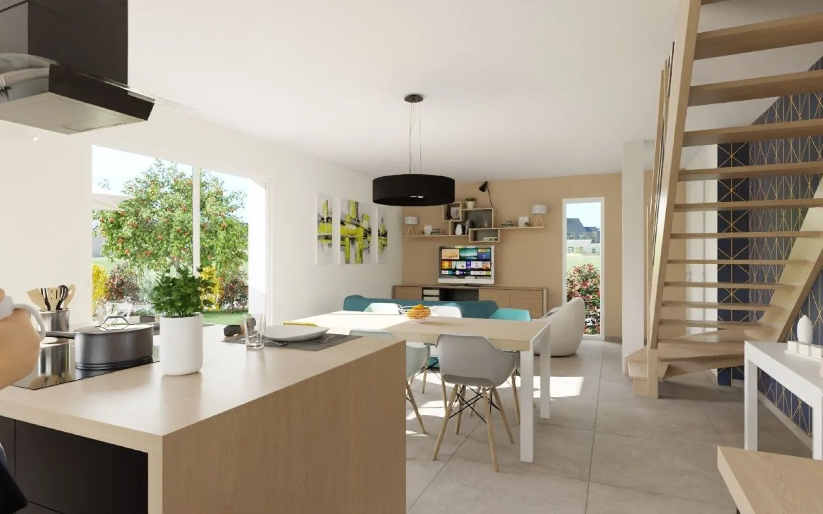 Projet de construction d'une maison 102 m² avec terrain à MONTAUBAN-DE-BRETAGNE (35) à Montauban-de-Bretagne — photo 3