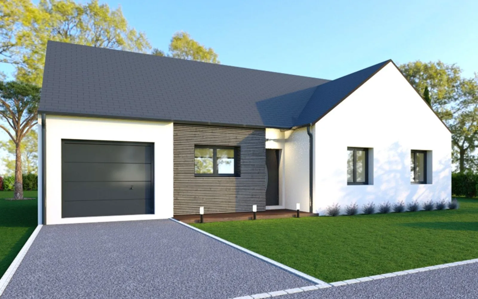 Projet de construction d'une maison 100.61 m² avec terrain à MONTAUBAN-DE-BRETAGNE (35) à Montauban-de-Bretagne — photo 1