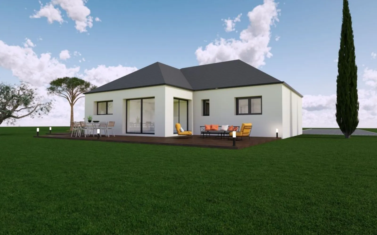 Projet de construction d'une maison 115.14 m² avec terrain à HEDE (35) à Hédé-Bazouges — photo 1