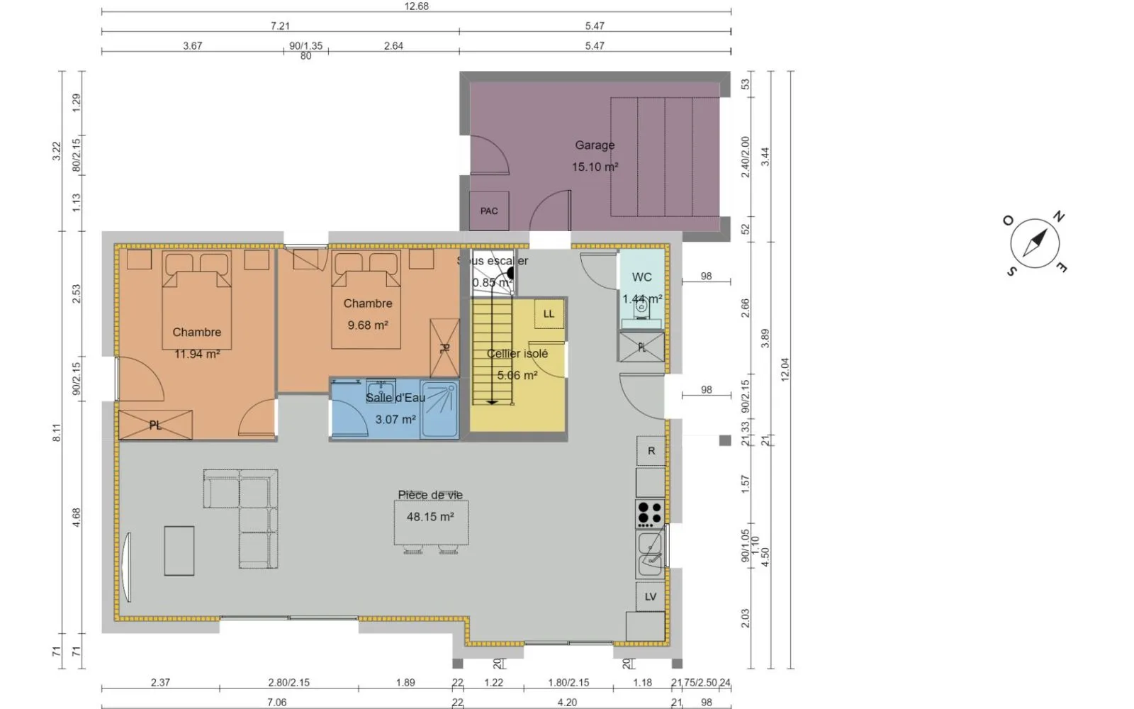 Projet de construction d'une maison 97 m² avec terrain à PLEUDIHEN-SUR-RANCE (22) à Pleudihen-sur-Rance — photo 4