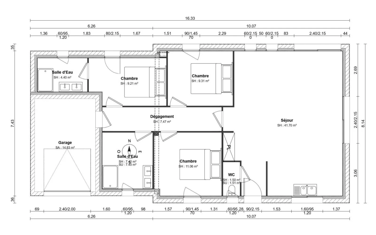 Projet de construction d'une maison 90 m² avec terrain à BAYE (29) à Baye — photo 3