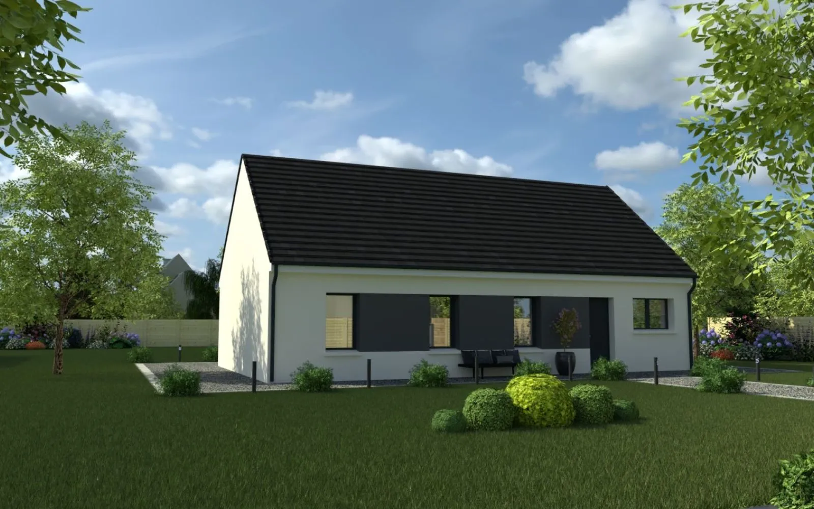 Projet de construction d'une maison 80.3 m² avec terrain à BEAUMONT-LA-RONCE (37) à Beaumont-la-Ronce — photo 1