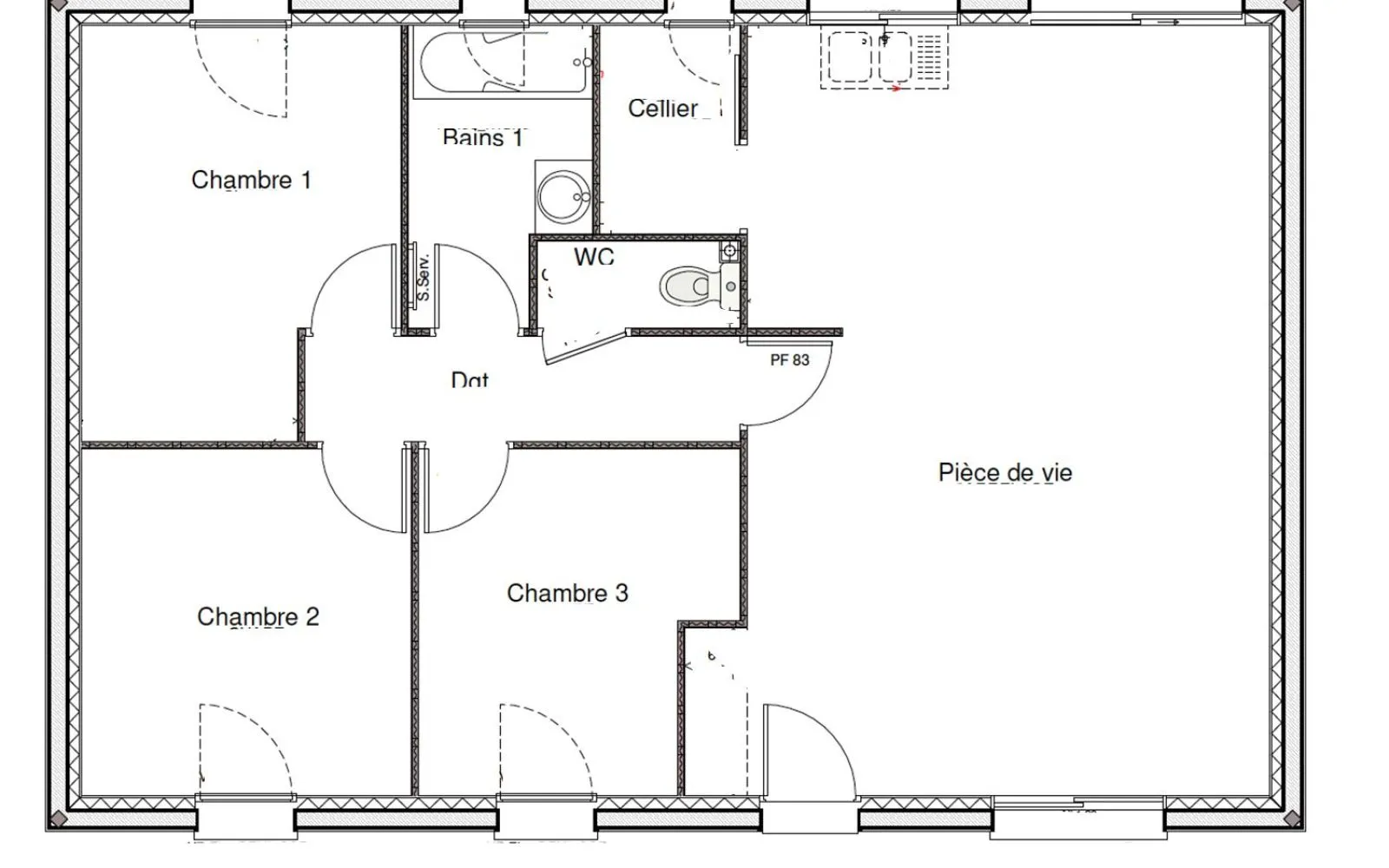 Projet de construction d'une maison 80.3 m² avec terrain à BEAUMONT-LA-RONCE (37) à Beaumont-la-Ronce — photo 3