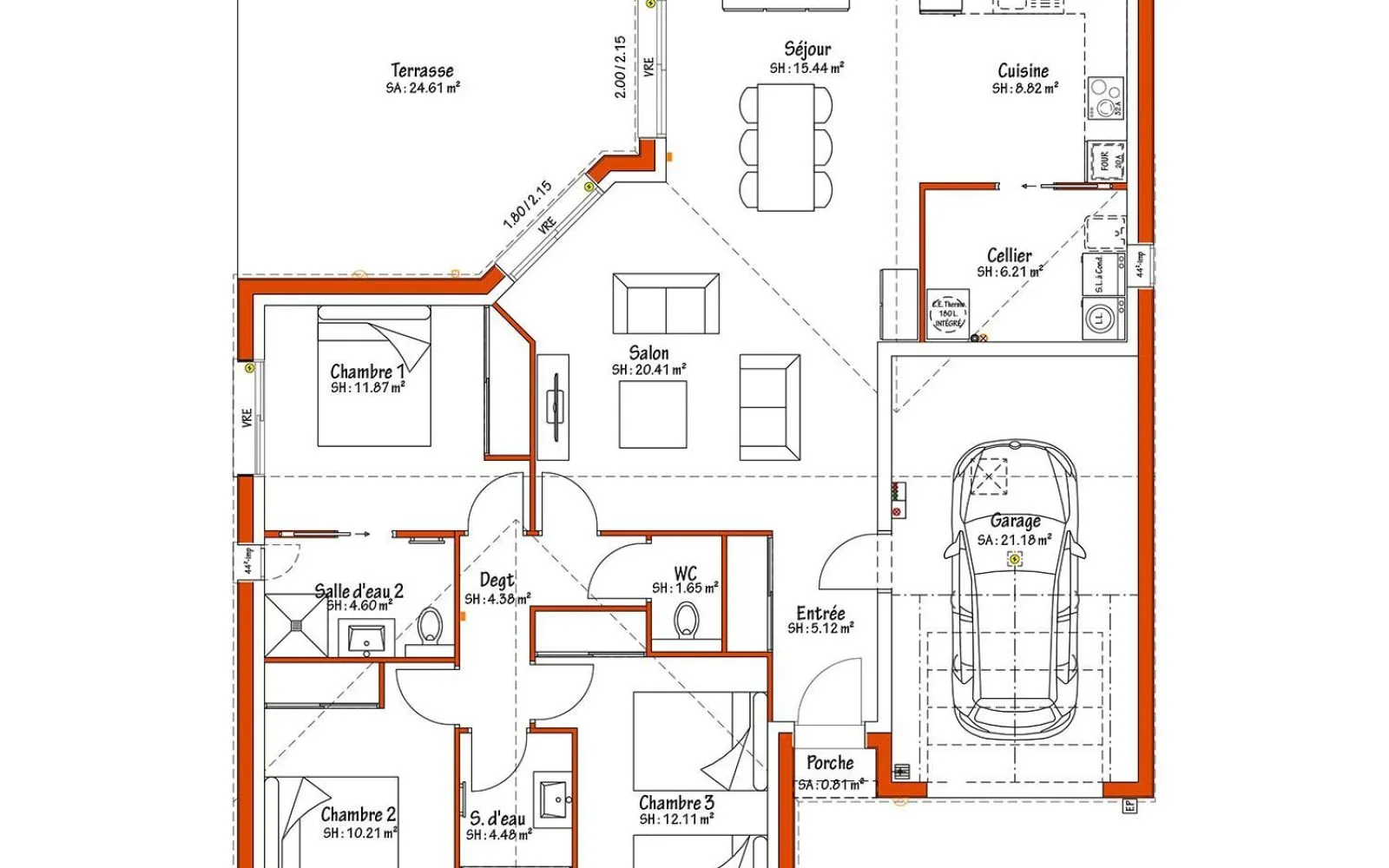 Projet de construction d'une maison 102 m² avec terrain à DOMPIERRE-SUR-YON (85) à Dompierre-sur-Yon — photo 3