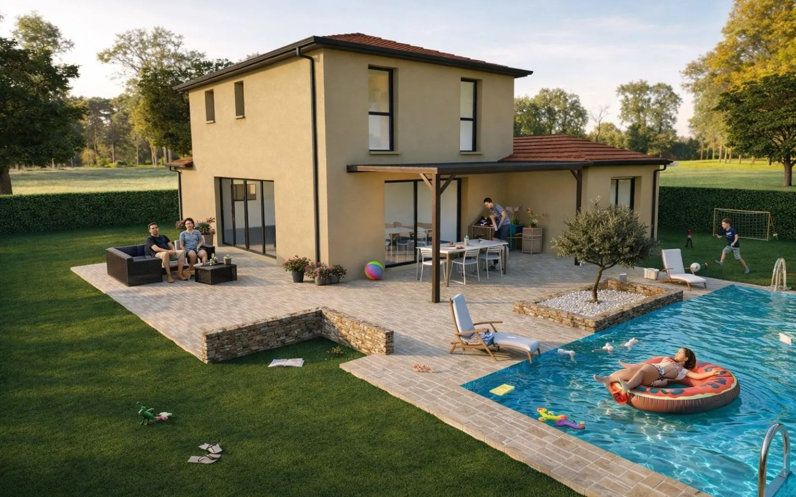Projet de construction d'une maison 92 m² avec terrain à VINDRY-SUR-TURDINE (69) à Vindry-sur-Turdine — photo 2