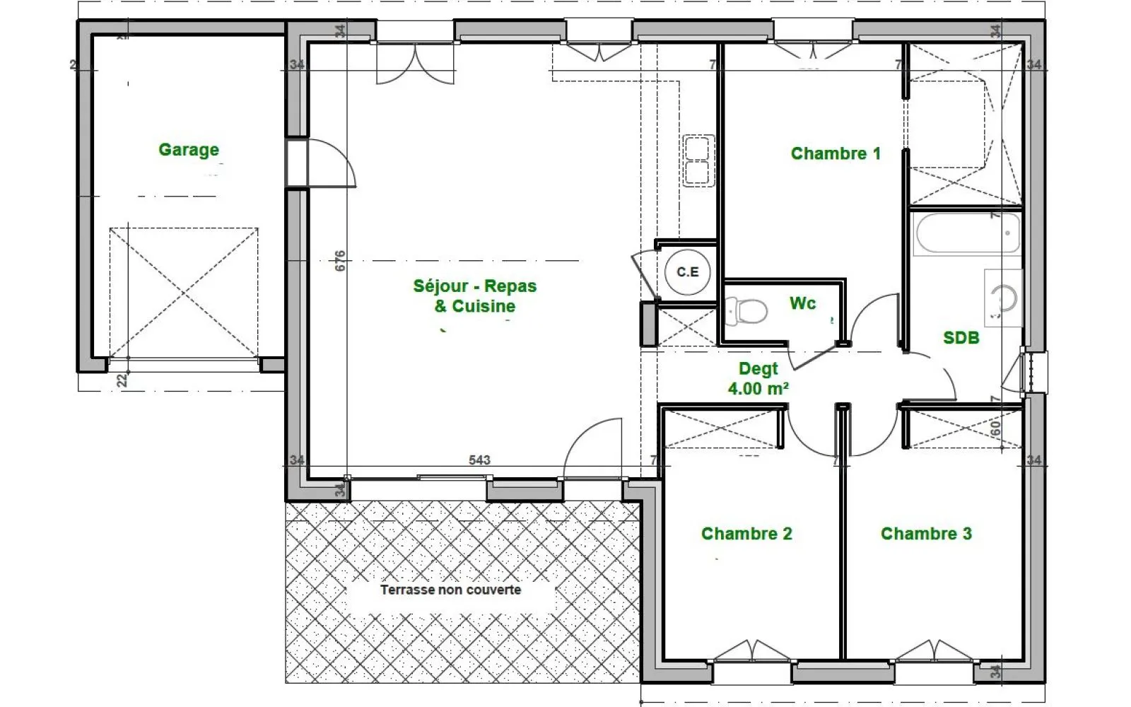 Projet de construction d'une maison 88.06 m² avec terrain à VAILHAUQUES (34) à Vailhauquès — photo 3